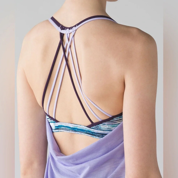 Lululemon Lighten Up Tank Lilac Blurry Belle Multi Deep Zinfandel Size 6 - Picture 2 of 7